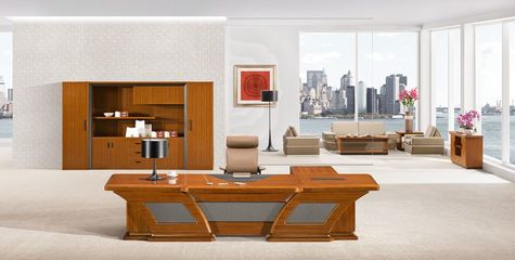 潍坊启航油漆大班台 实木工艺打造的高档办公家具